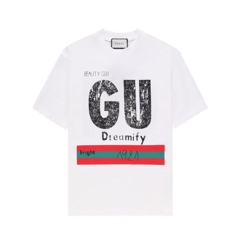구찌 남성 화이트 크루넥 반팔티 - Gucci Mens White Short sleeved T-shirts - gu330x