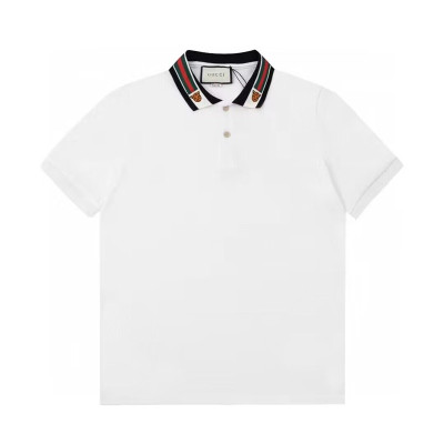 2023 구찌 남성 화이트 폴로 반팔티 - Gucci Mens White Short sleeved T-shirts - gu335x