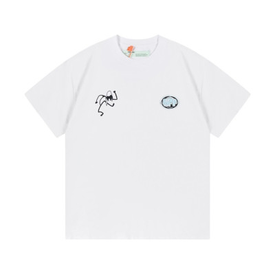 오프화이트 남성 모던 화이트 반팔티 - Off white Mens White Short sleeved Tshirts - of34x