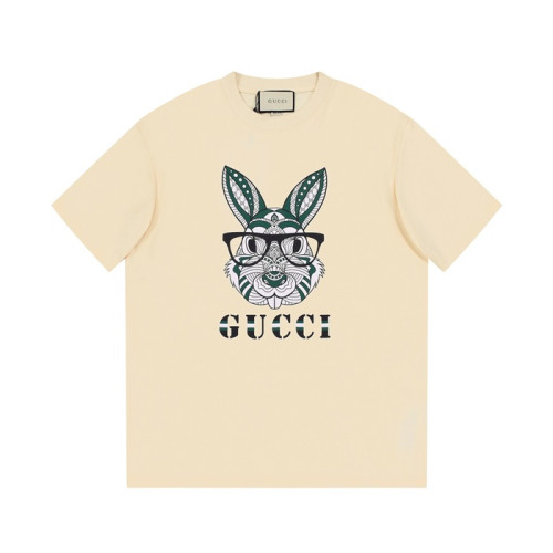 구찌 남성 아이보리 크루넥 반팔티 - Gucci Mens Ivory Short sleeved T-shirts - gu346x