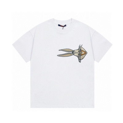 루이비통 남성 화이트 크루넥 반팔티 - Louis vuitton Mens White Short sleeved T-shirts - lv646x