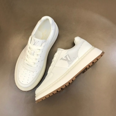 루이비통 남성 화이트 스니커즈 - Louis vuitton Mens White Sneakers - lv649x