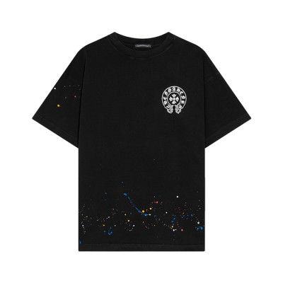 크롬하츠 남성 블랙 크루넥 반팔티 - Chrom Hearts Mens Black Short sleeved T-shirts - ch97x