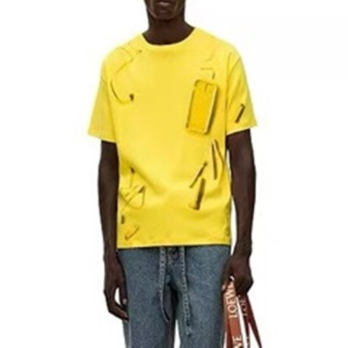 로에베 남/녀 이니셜 옐로우 반팔티 - Loewe Unisex Yellow Short sleeved T-shirts - loe705x
