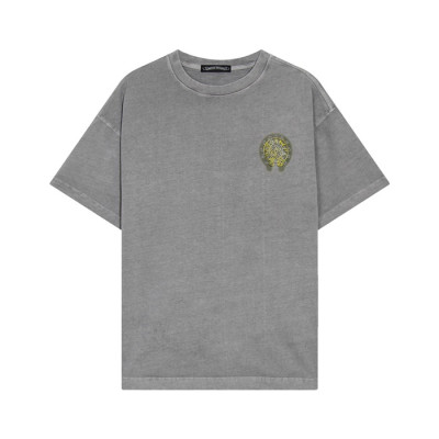 크롬하츠 남성 그레이 크루넥 반팔티 - Chrom Hearts Mens Gray Short sleeved T-shirts - ch102x