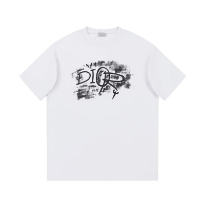 디올 남성 화이트 크루넥 반팔티 - Dior Mens White Short sleeved Tshirts - di341x