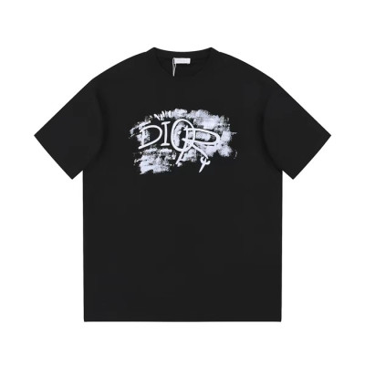 디올 남성 블랙 크루넥 반팔티 - Dior Mens Black Short sleeved Tshirts - di342x