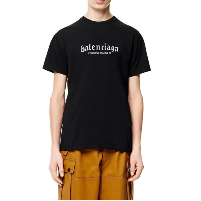 발렌시아가 남성 크루넥 블랙 반팔티 - Balenciaga Mens Black Short sleeved T-shirts - ba234x