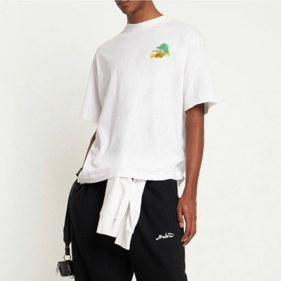 오프화이트 남성 모던 화이트/블랙 반팔티 - Off white Mens White/Black Short sleeved Tshirts - of36x