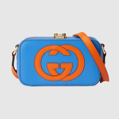 구찌 여성 블루 크로스백- Gucci Womens Blue Cross Bag - gu384x