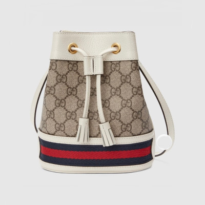 구찌 여성 화이트 버킷백 - Gucci Womens White Bucket Bag - gu418x