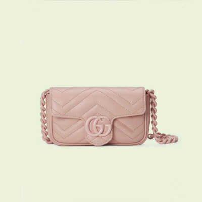 구찌 여성 핑크 마몬트백 - Gucci Womens Pink Marmont Bag - gu458x