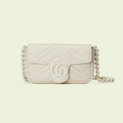 구찌 여성 화이트 마몬트백 - Gucci Womens White Marmont Bag - gu462x