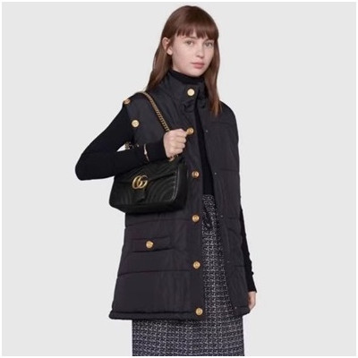 구찌 여성 블랙 마몬트백 - Gucci Womens Black Marmont Bag - gu468x