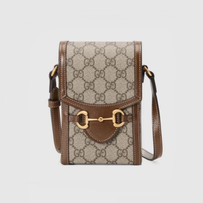 구찌 남/녀 브라운 미니 홀스빗 폰백 - Gucci Unisex Brown Mini Bag - gu529x