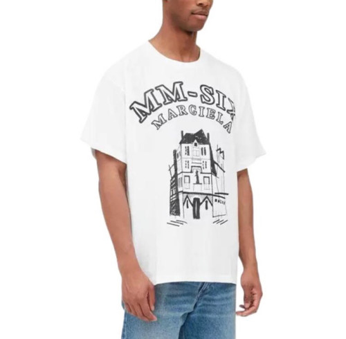 메종마르지엘라 남/녀 크루넥 화이트 반팔티 - Maison Margiela Unisex White Tshirts - mai132x