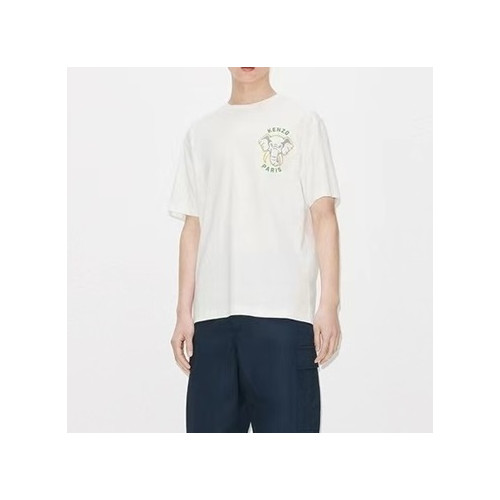 겐조 남/녀 화이트 크루넥 반팔티 - Kenzo Unisex White Tshirts - ken216x