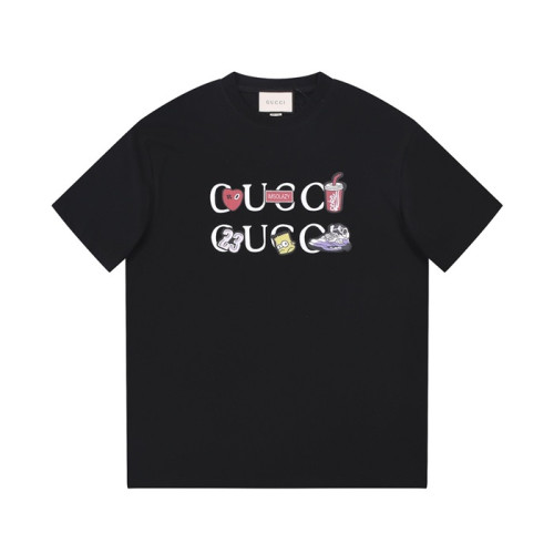 구찌 남/녀 블랙 크루넥 반팔티 - Gucci Unisex Black Short sleeved T-shirts - gu545x