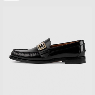 구찌 남성 이니셜 블랙 로퍼 - Gucci Mens Black Loafer - gu563x