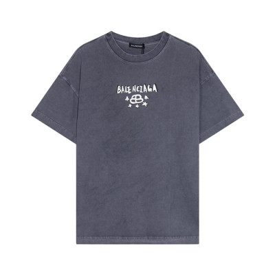 발렌시아가 남성 크루넥 그레이 반팔티 - Balenciaga Mens Gray Short sleeved T-shirts - ba271x