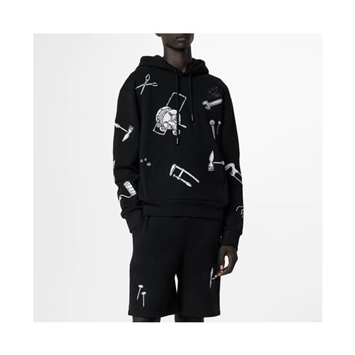 루이비통 남성 블랙 후드티 - Louis vuitton Mens Black Hoodie - lv714x