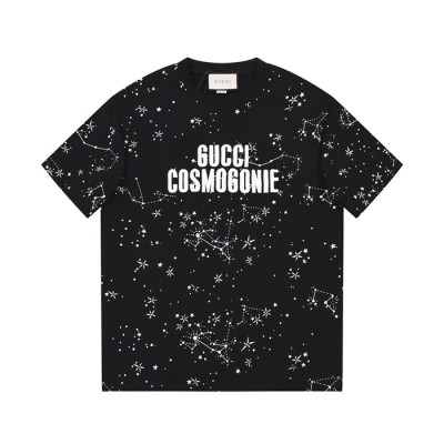 구찌 남/녀 블랙 크루넥 반팔티 - Gucci Unisex Black Short sleeved Tshirts - gu581x