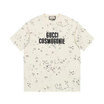 구찌 남/녀 아이보리 크루넥 반팔티 - Gucci Unisex Ivory Short sleeved Tshirts - gu582x