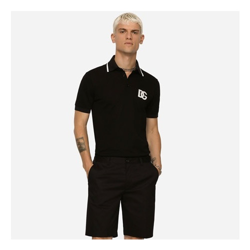 돌체앤가바나 남성 블랙 폴로 반팔티 - Dolce&Gabbana Mens Black Tshirts - dol441x