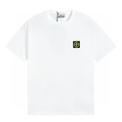 스톤아일랜드 남성 화이트 크루넥 반팔티 - Stone Island Mens White Tshirts - st54x