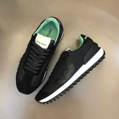 알마니 남성 클래식 블랙 스니커즈 - Armani Mens Black Sneakers - ar11x