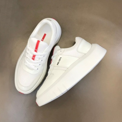 프라다 남성 화이트 스니커즈 - Prada Mens White Sneakers - pr401x