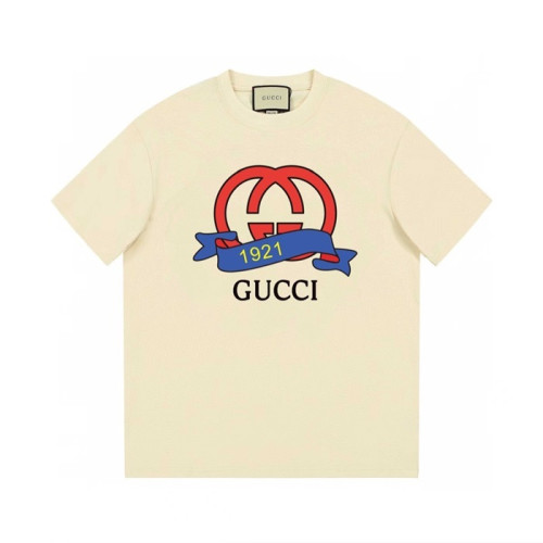 구찌 남/녀 아이보리 크루넥 반팔티 - Gucci Unisex Ivory Short sleeved Tshirts - gu591x