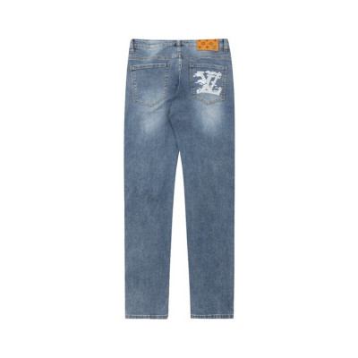 루이비통 남성 블루 청바지 - Louis vuitton Mens Blue Jeans - lv771x