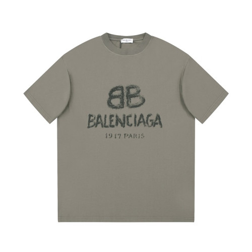 발렌시아가 남성 카키 크루넥 반팔티 - Balenciaga Mens Khaki Short sleeved Tshirts - ba304x