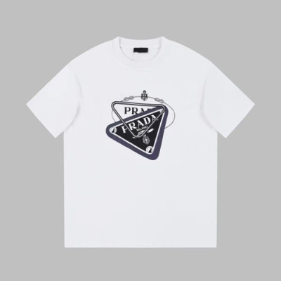 프라다 남성 화이트 반팔티 - Prada Mens White T-shirts - pr405x