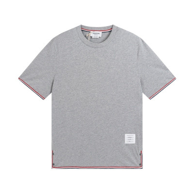 톰브라운 남성 크루넥 그레이 반팔티 - Thom Browne Mens Gray Tshirts - th43x