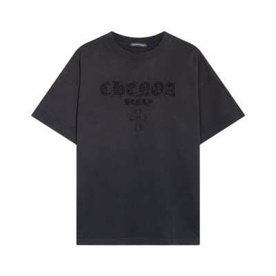 크롬하츠 남성 블랙 크루넥 반팔티 - Chrom Hearts Mens Black Short sleeved Tshirts - ch115x