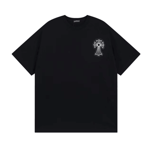 크롬하츠 남성 블랙 크루넥 반팔티 - Chrom Hearts Mens Black Short sleeved Tshirts - ch116x