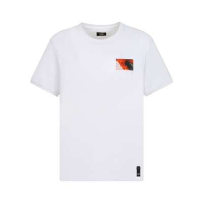 펜디 남성 화이트 크루넥 반팔티 - Fendi Mens White Short sleeved Tshirts - fe101x