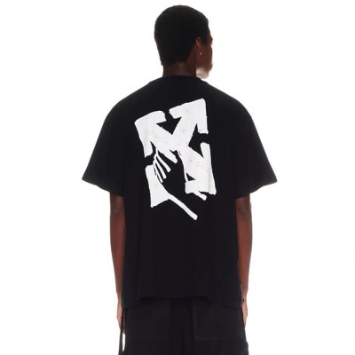 오프화이트 남성 모던 블랙 반팔티 - Off white Mens Black Short sleeved Tshirts - of40x