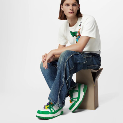 루이비통 남/녀 그린 스니커즈 - Louis vuitton Unisex Green Sneakers - lv802x