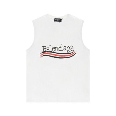 발렌시아가 남성 화이트 크루넥 나시 - Balenciaga Mens White Sleeveless Shirts - ba346x