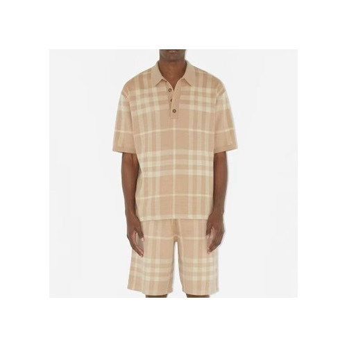 버버리 남성 베이지 폴로 반팔티 - Burberry Mens Beige Short Sleeved Tshirts - bu157x