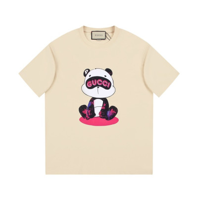 구찌 남/녀 아이보리 크루넥 반팔티 - Gucci Unisex Ivory Short sleeved Tshirts - gu644x