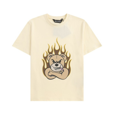 팜 엔젤스 남성 아이보리 크루넥 반팔티 - Pam Angels Mens Ivory Tshirts - pam394x