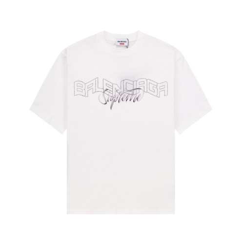 발렌시아가 남성 화이트 크루넥 반팔티 - Balenciaga Mens White Short sleeved Tshirts - ba353x