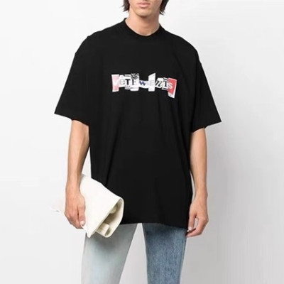 베트멍 남/녀 트렌디 블랙 반팔티 - Vetements Unisex Black Tshirts - vet318x