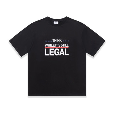 베트멍 남/녀 트렌디 블랙 반팔티 - Vetements Unisex Black Tshirts - vet324x