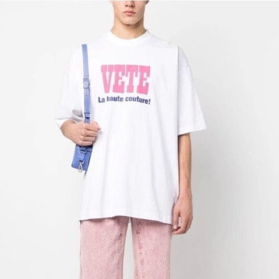 베트멍 남/녀 트렌디 화이트 반팔티 - Vetements Unisex White Tshirts - vet327x