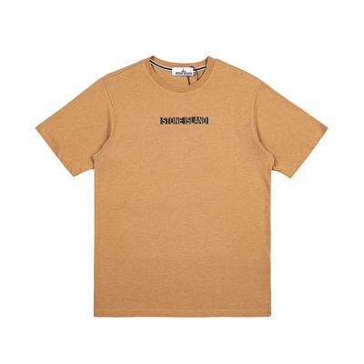 스톤아일랜드 남성 카멜 크루넥 반팔티 - Stone Island Mens Camel Tshirts - st57x